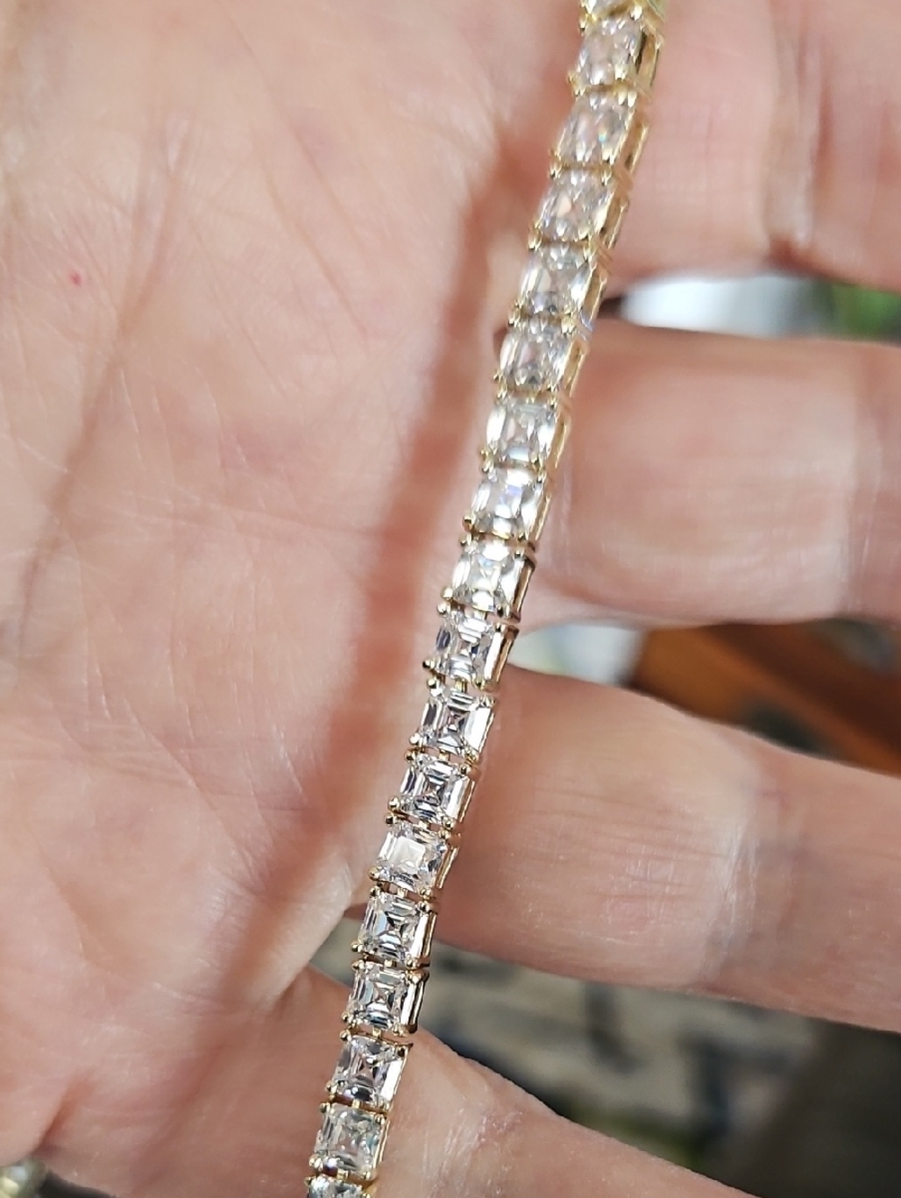 Melinda Maria Gold Diamondette  Lil Queens Tennis Necklace 24"